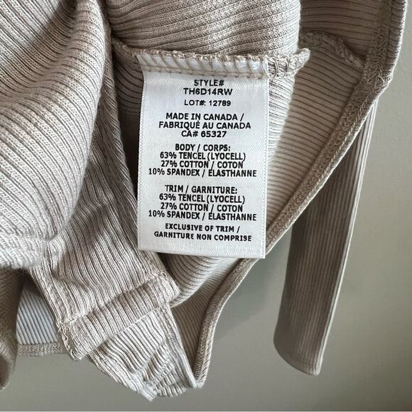 ✨ The Range NYC Women’s Cream Mass Rib Cross Back Long Sleeve Bodysuit Large - Picture 9 of 14